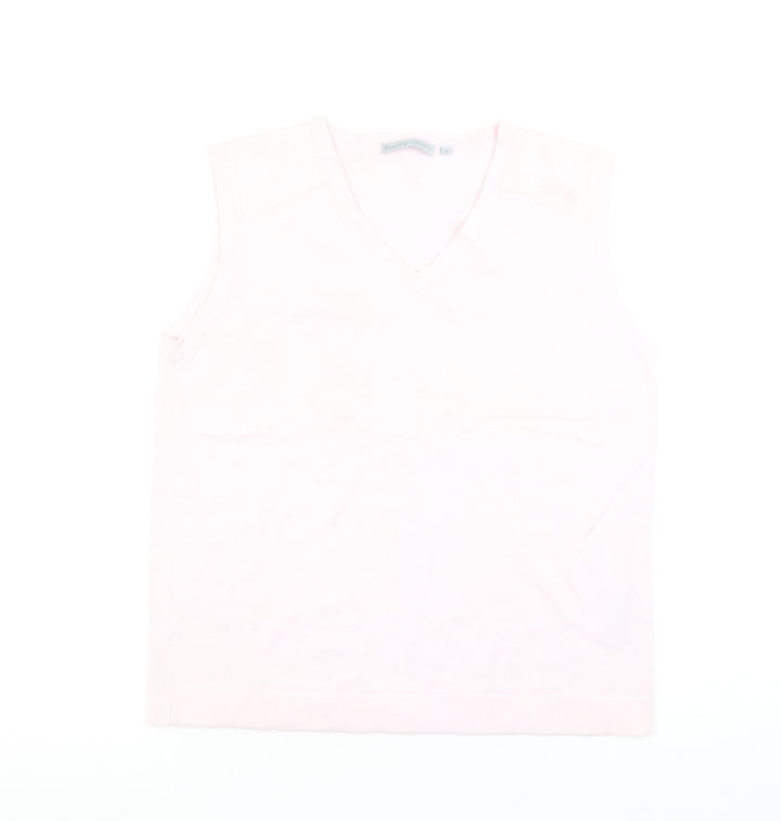 Daily Sports Women’s Pink V-Neck Sleeveless Knit Tank Top M