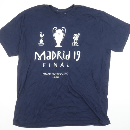 UEFA Champions League Madrid 19 Blue Men's 3XL Graphic T-Shirt