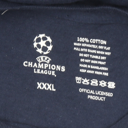 UEFA Champions League Madrid 19 Blue Men's 3XL Graphic T-Shirt