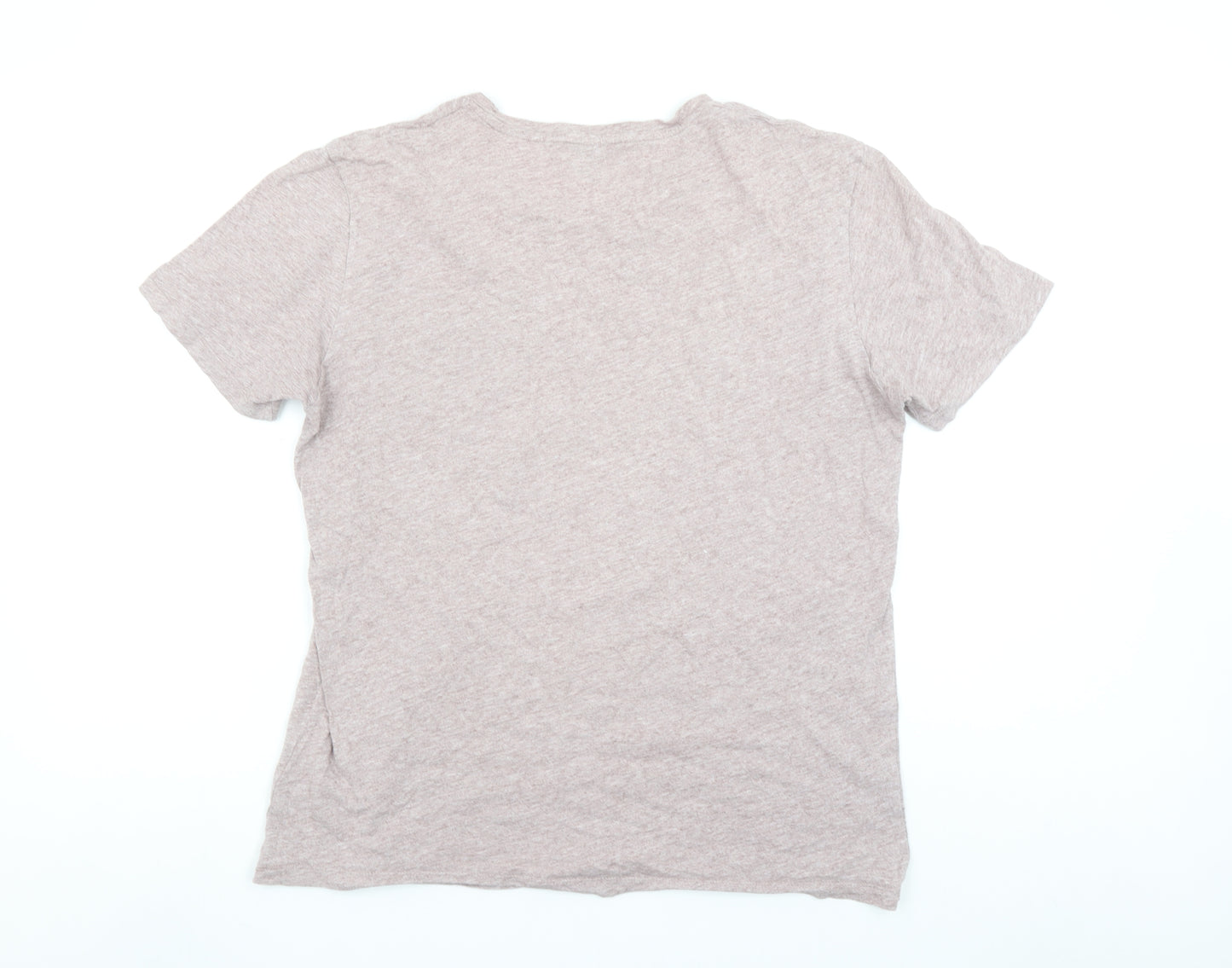 COS Men Beige Cotton Crew Neck Short Sleeve T-Shirt Size M