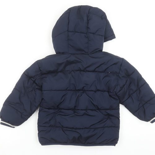 Baby GAP Girls Blue Hooded Puffer Jacket 3 Years Winter Water Resistant Coat