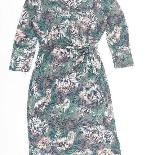 Laura Ashley Women’s Multicoloured Tropical Print Knee Length Wrap Dress Size 8
