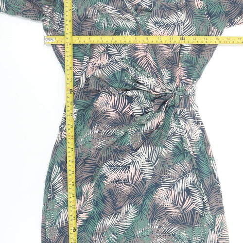 Laura Ashley Women’s Multicoloured Tropical Print Knee Length Wrap Dress Size 8