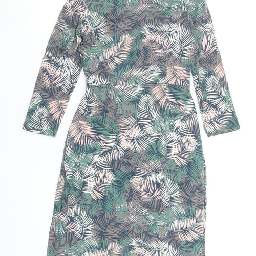 Laura Ashley Women’s Multicoloured Tropical Print Knee Length Wrap Dress Size 8