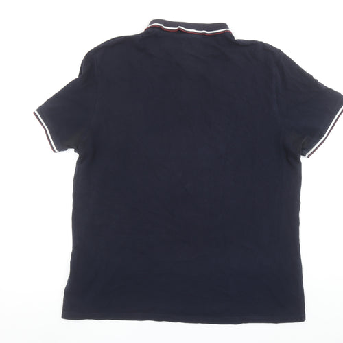 Admiral Men’s Navy Blue Cotton Polo Shirt L Short Sleeve Classic Fit