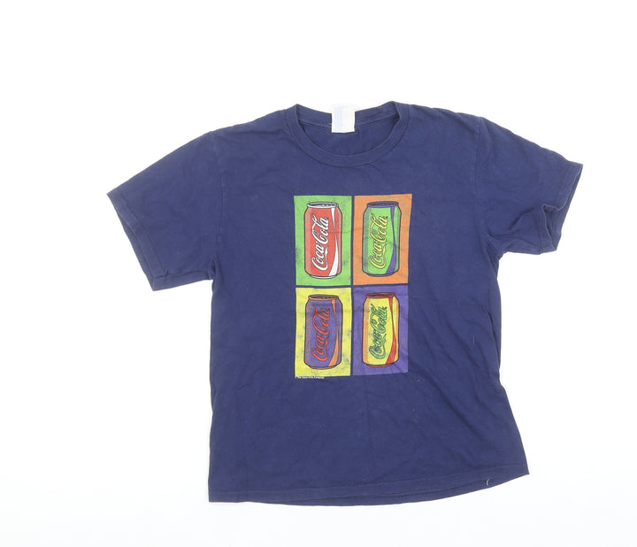 Port & Company Women's Blue Coca-Cola Graphic T-Shirt Size S