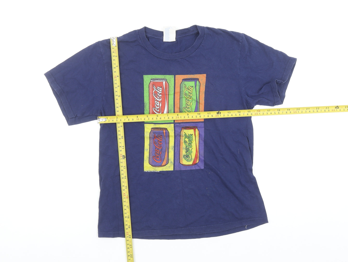Port & Company Women's Blue Coca-Cola Graphic T-Shirt Size S