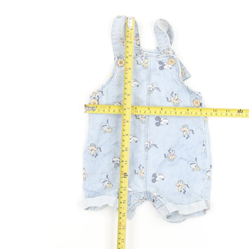 Disney at Primark Blue Denim Mickey Mouse Baby Dungaree 3-6 Months