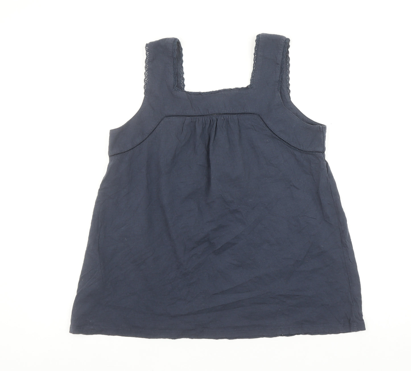 Weird Fish Women's Blue Cotton Camisole Tank Top Size 12