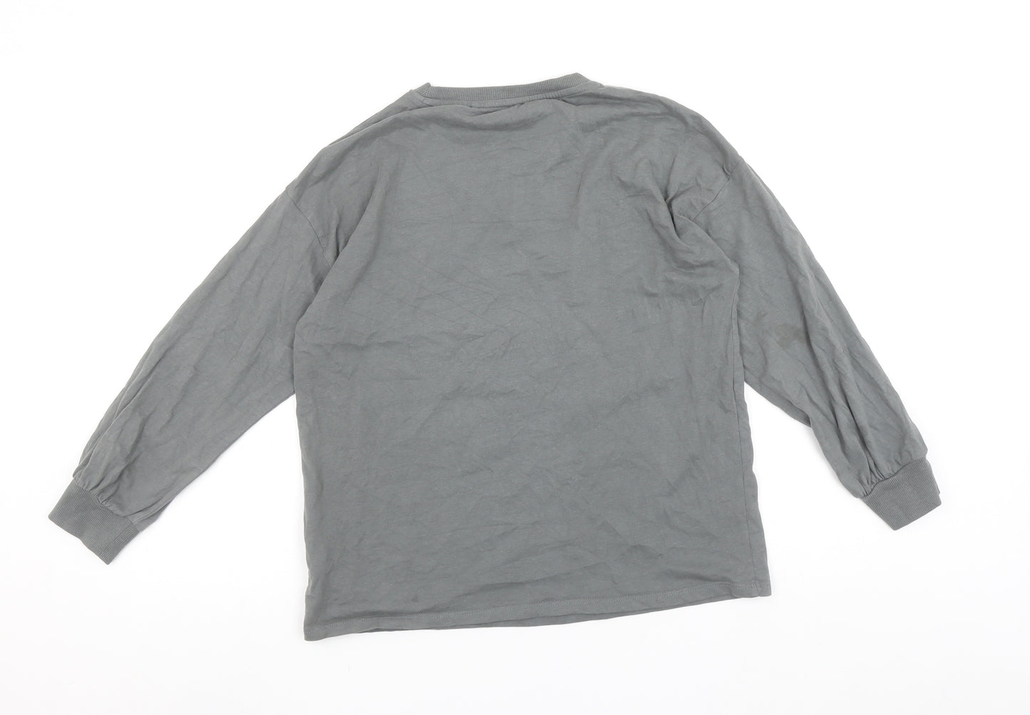 NEXT Girls Grey Rolling Stones Sequin Long Sleeve T-Shirt 11 Years