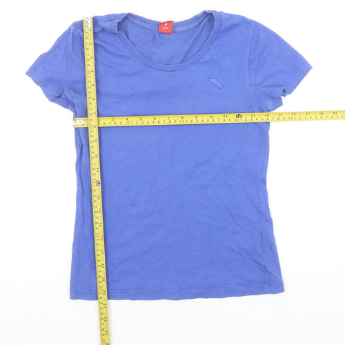 Puma Women's Blue Slim Fit Cotton T-Shirt Size 8
