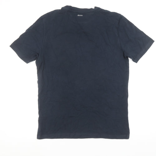 Hugo Boss Men's Navy Graphic Print Cotton T-Shirt Size S