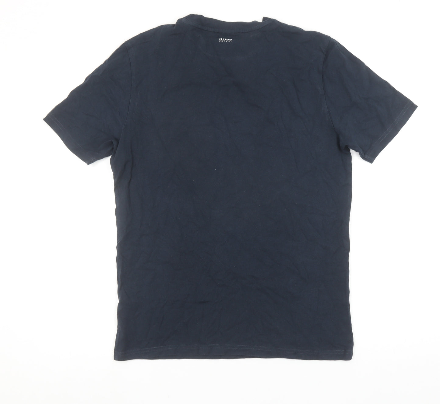 Hugo Boss Men's Navy Graphic Print Cotton T-Shirt Size S