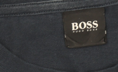 Hugo Boss Men's Navy Graphic Print Cotton T-Shirt Size S