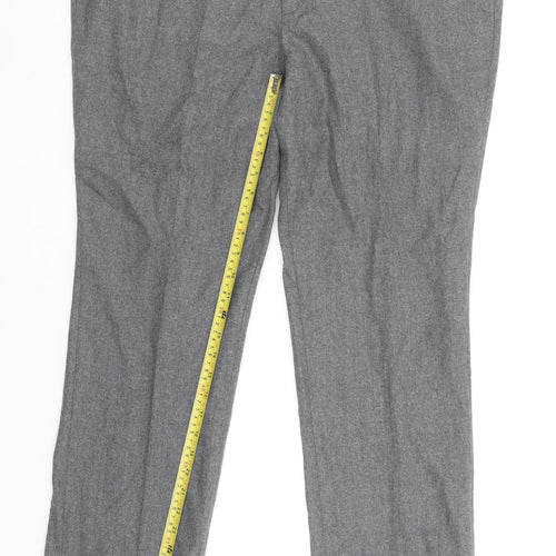 Chester Barrie Men's Grey Wool Dress Pants 38 Regular Classic Fit Trousers
