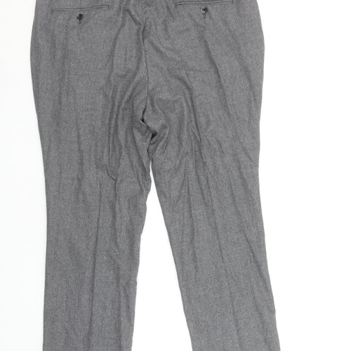 Chester Barrie Men's Grey Wool Dress Pants 38 Regular Classic Fit Trousers