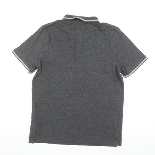 Original Penguin Men's Grey Slim Fit Short Sleeve Polo Shirt M