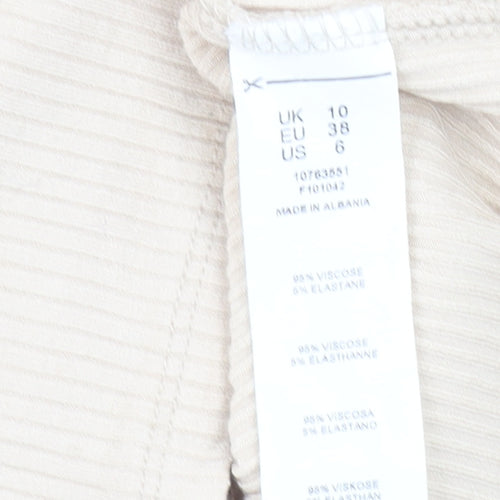 ASOS DESIGN Women Beige Size 10 Bodycon Midi Dress Long Sleeve