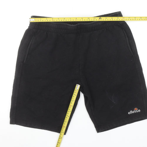 Ellesse Men’s Black Sweat Shorts L Regular Fit Casual Sportswear