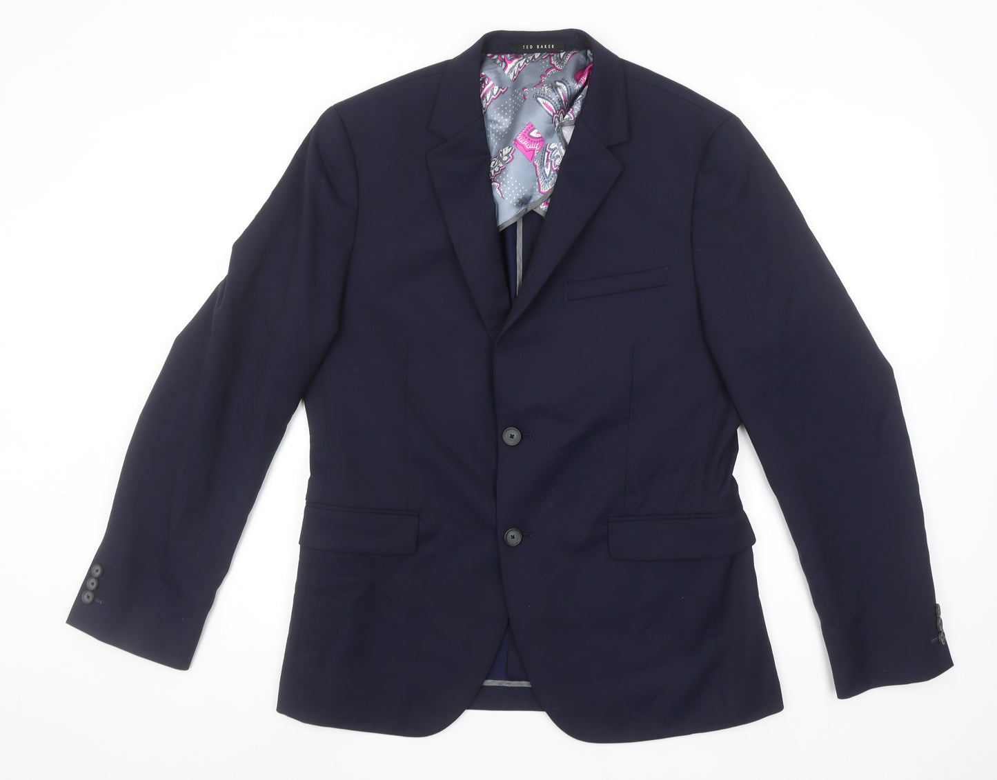Ted Baker Men's Navy Blue Slim Fit Wool Blend Blazer Jacket 40R