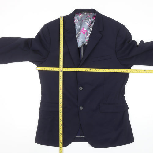 Ted Baker Men's Navy Blue Slim Fit Wool Blend Blazer Jacket 40R