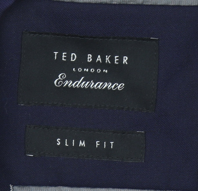 Ted Baker Men's Navy Blue Slim Fit Wool Blend Blazer Jacket 40R