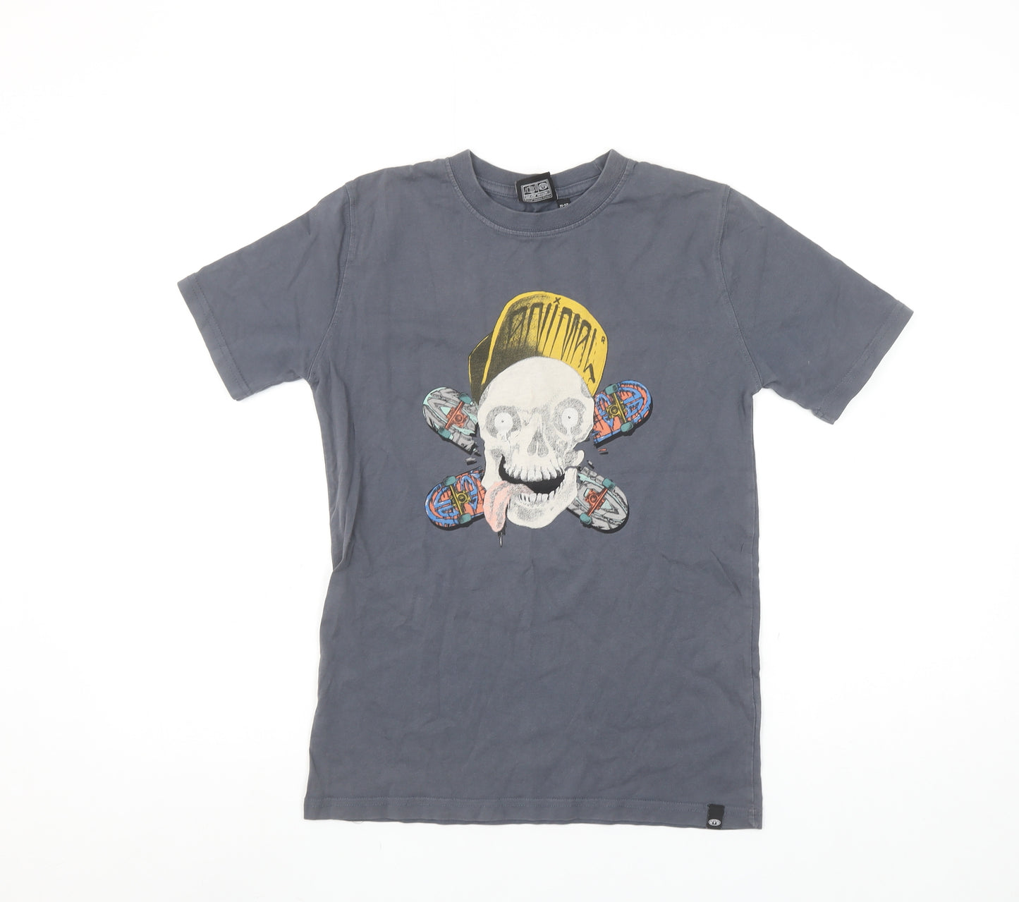 Animal Boys Grey Skull Graphic Short Sleeve Cotton T-Shirt 11-12 Years