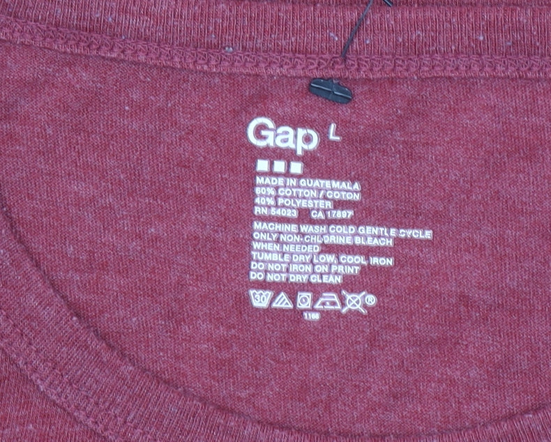 Gap Men's Red Graphic Music Print Crew Neck T-Shirt Size L