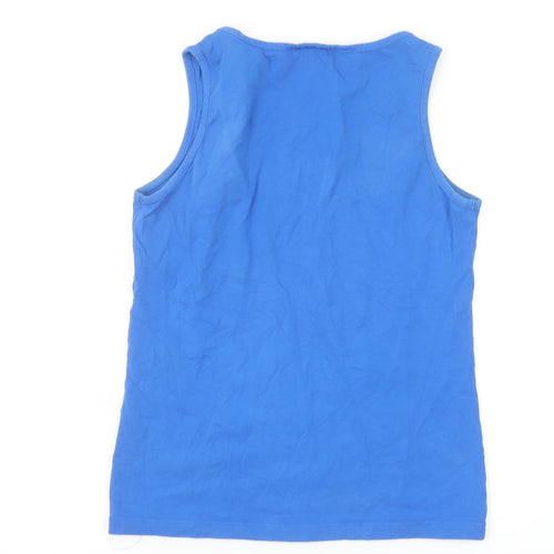 Adidas Womens Blue Tank Top Size S Slim Fit Cotton Activewear