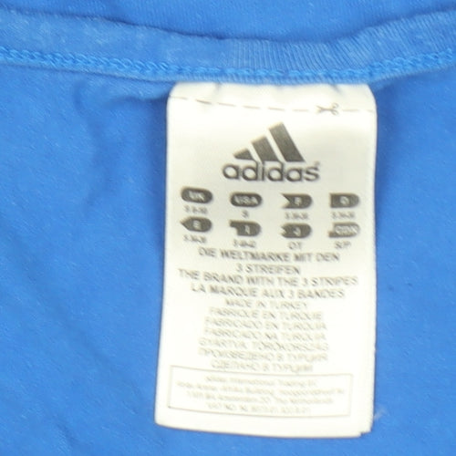 Adidas Womens Blue Tank Top Size S Slim Fit Cotton Activewear