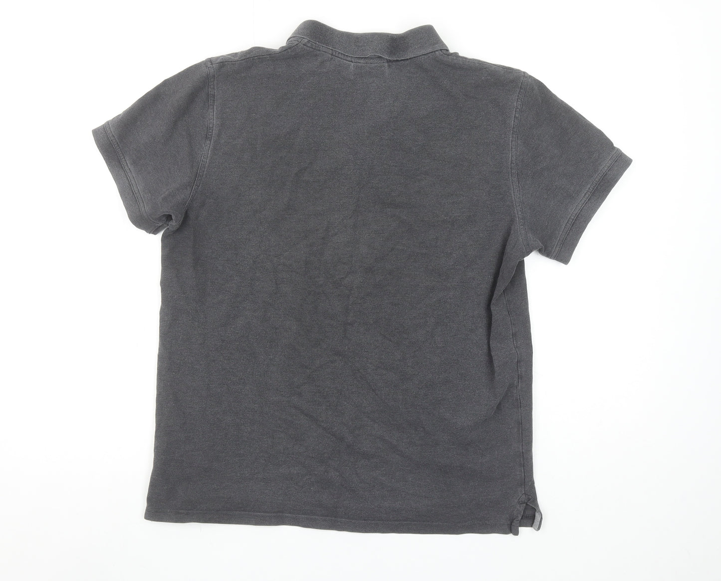 GANT Men's Grey Short Sleeve Polo Shirt Size M Cotton Elastane