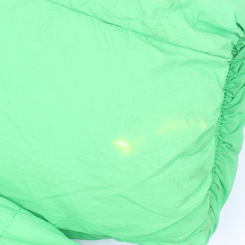 Zara Women Green Hooded Puffer Jacket Size S Winter Coat