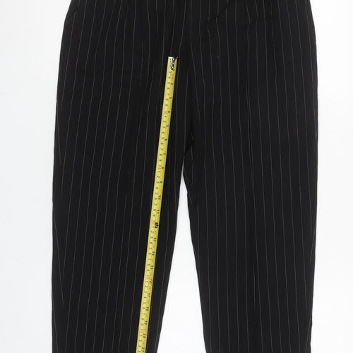 Kocca Women’s Black Pinstripe Tapered Trousers Size 18