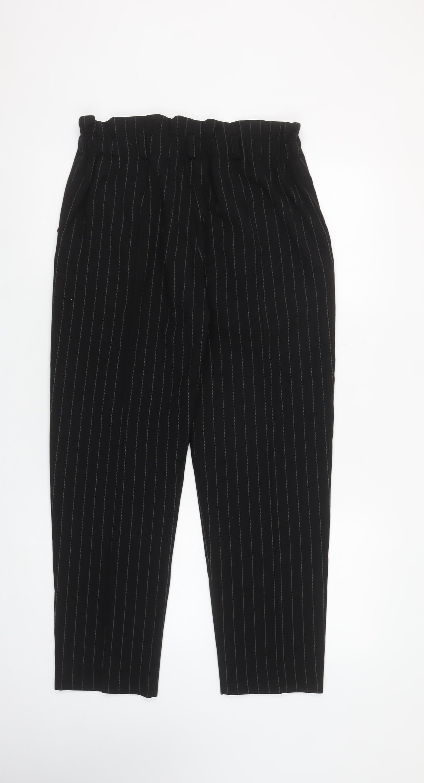 Kocca Women’s Black Pinstripe Tapered Trousers Size 18