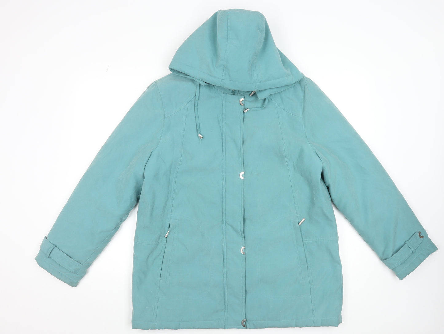 Klassik Womens Green Hooded Parka Jacket Size 14 Water Resistant