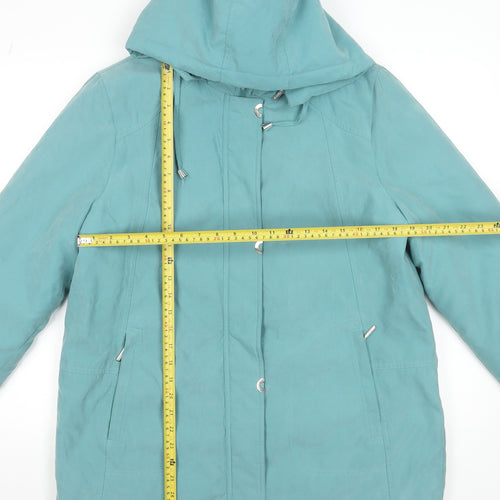 Klassik Womens Green Hooded Parka Jacket Size 14 Water Resistant