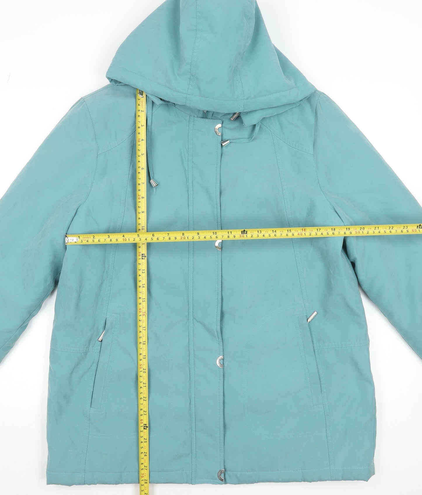 Klassik Womens Green Hooded Parka Jacket Size 14 Water Resistant