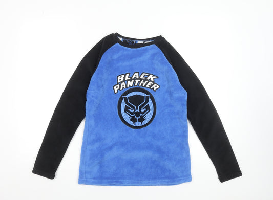 Marvel Boys Blue Black Panther Fleece Long Sleeve Pyjama Top 11-12 Years