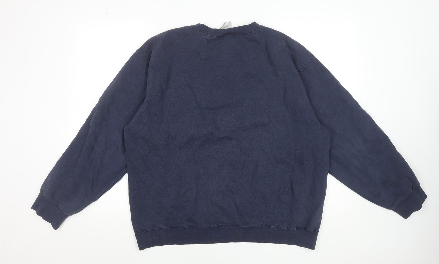 Nike Men’s Blue Pullover Sweatshirt L Regular Fit Fleece Crew Neck