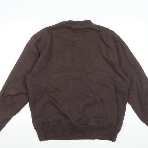 ASOS DESIGN Men's Brown Crew Neck Cotton Sweatshirt Size S