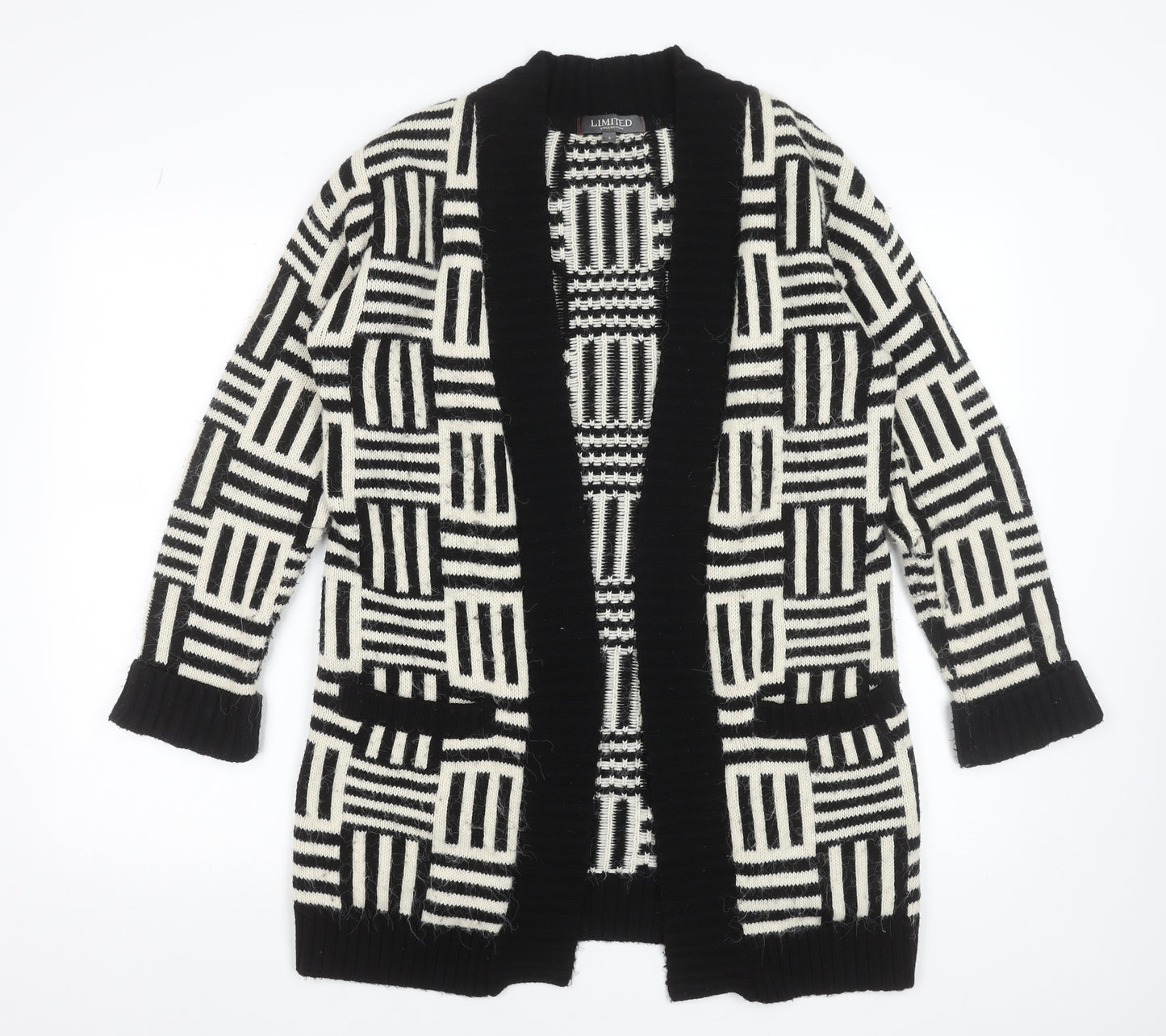 Marks and Spencer Women’s Black White Geometric Knit Cardigan Small