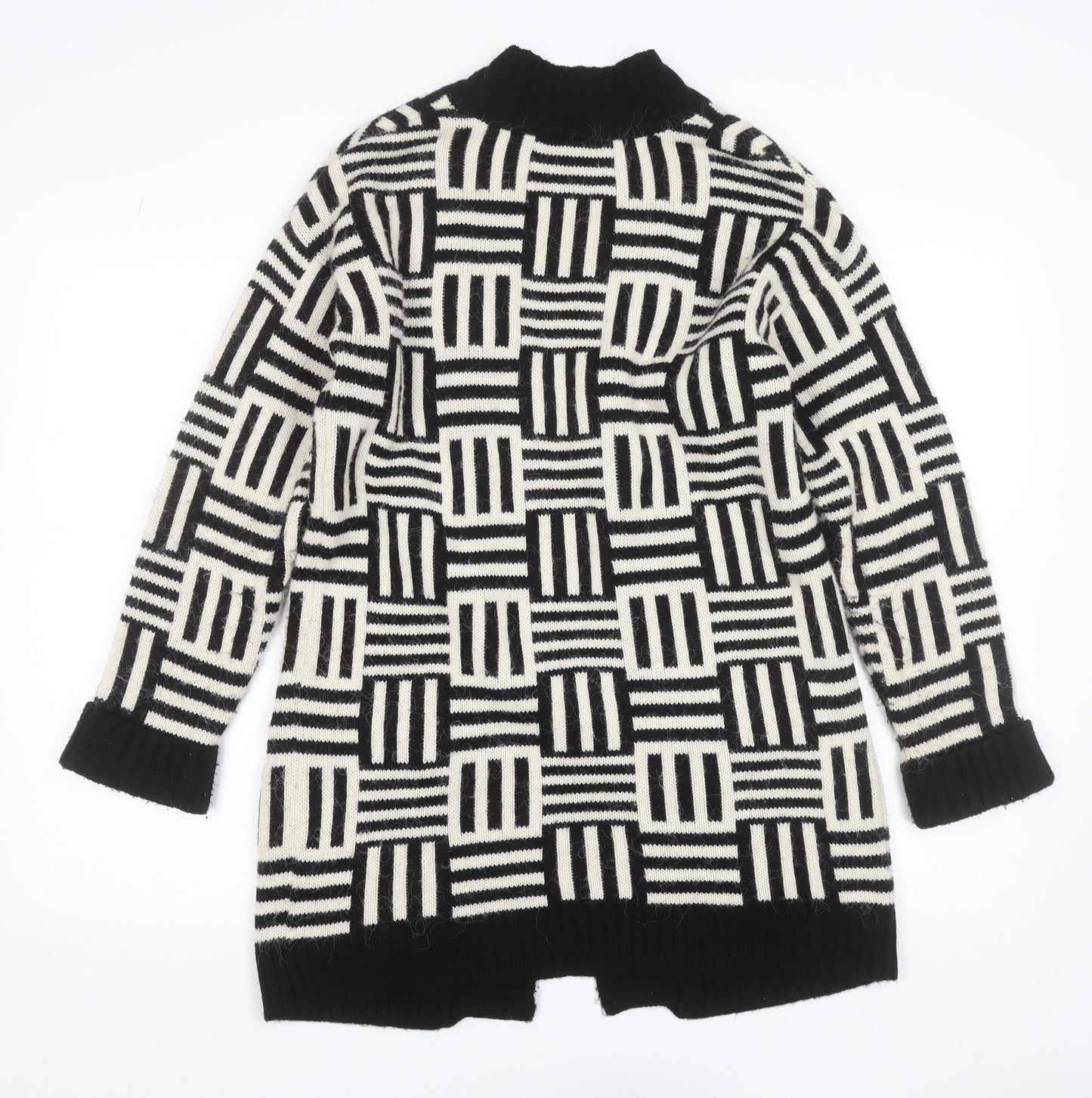Marks and Spencer Women’s Black White Geometric Knit Cardigan Small
