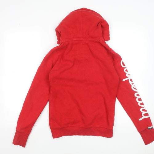 Superdry Womens Red XS Pullover Hoodie with Logo Print