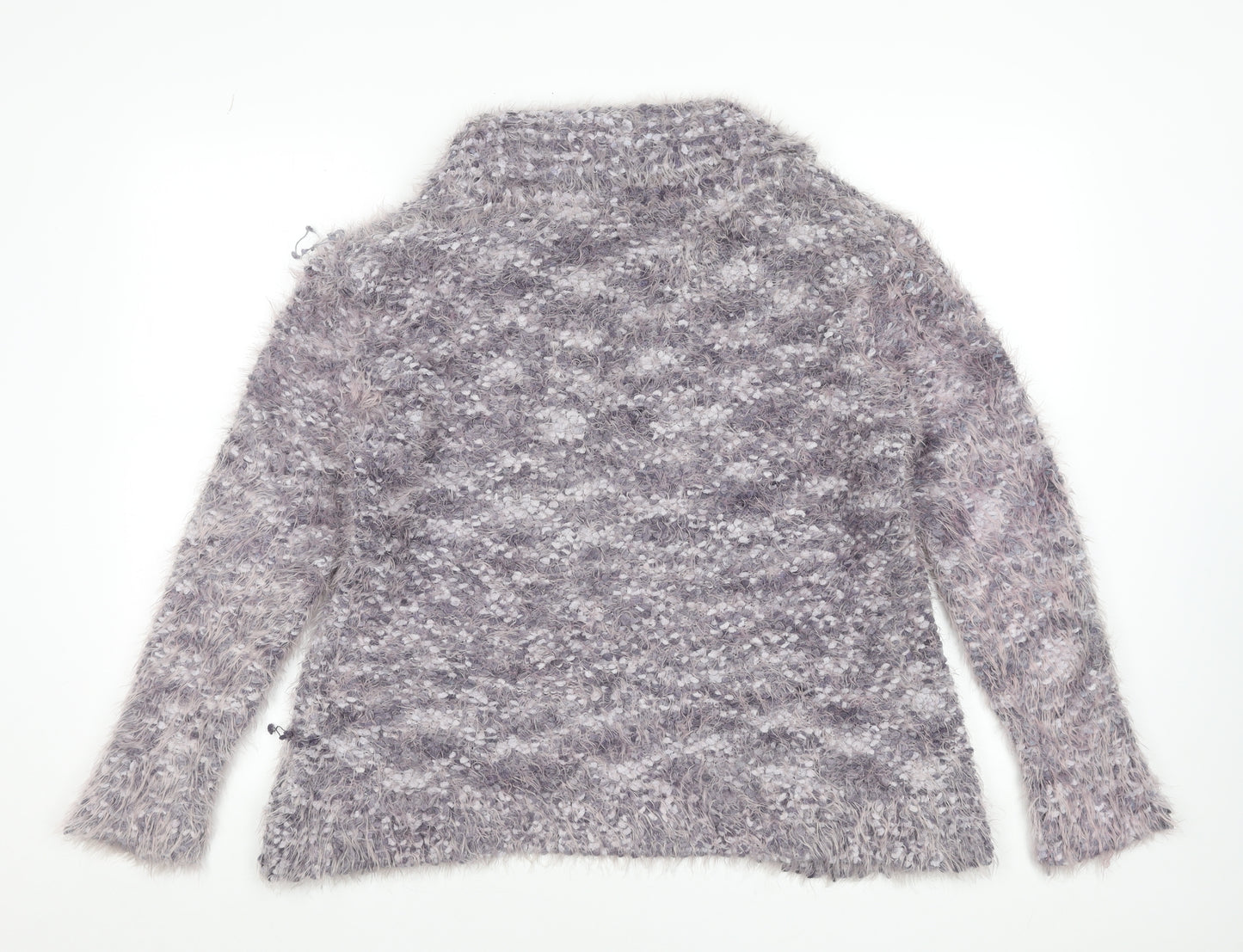 Roman Women Grey Size 20 Fluffy Open Cardigan Knit Long Sleeve Soft Jumper