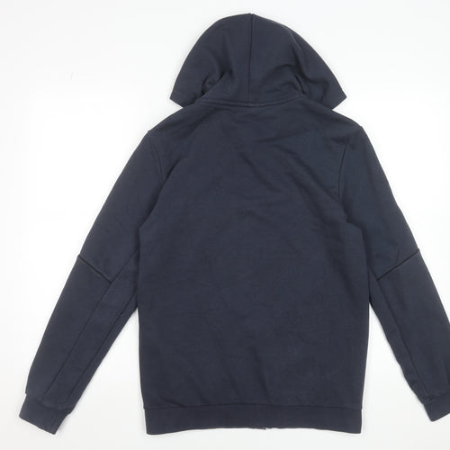 Puma Boys Navy Blue Full Zip Hoodie 15-16 Years Cotton Blend Logo Design