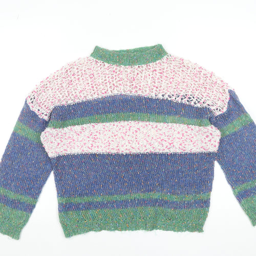 Sweewë Paris Women’s Multicoloured Striped Chunky Knit Pullover Jumper M