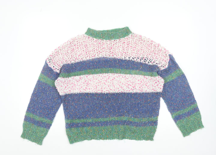 Sweewë Paris Women’s Multicoloured Striped Chunky Knit Pullover Jumper M
