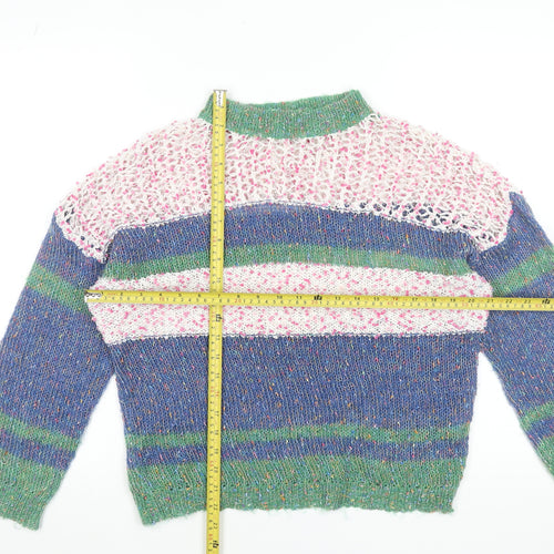 Sweewë Paris Women’s Multicoloured Striped Chunky Knit Pullover Jumper M