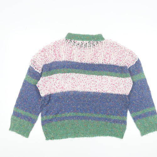 Sweewë Paris Women’s Multicoloured Striped Chunky Knit Pullover Jumper M
