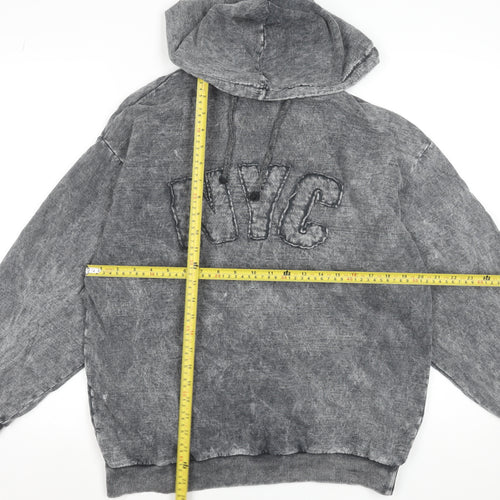 Boohoo Womens Grey NYC Hoodie UK 8 Pullover Long Sleeve Casual